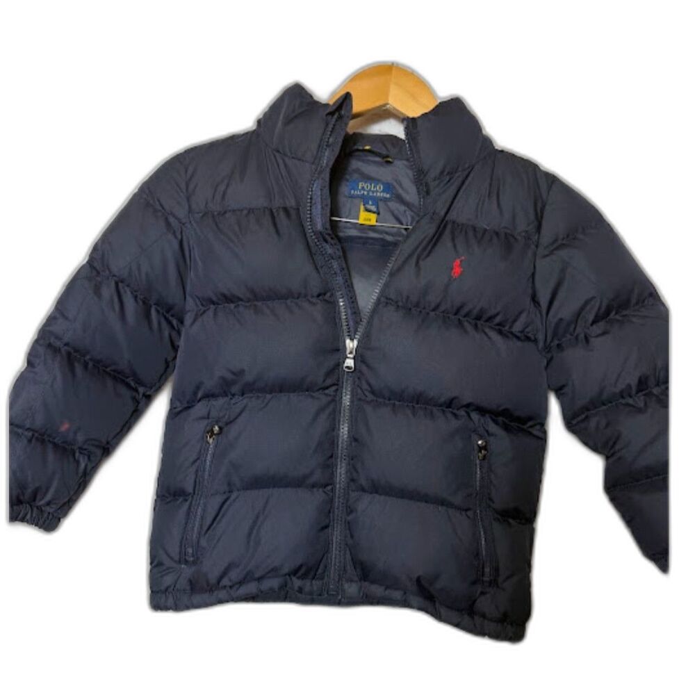 Polo Ralph Lauren Puffer Coat Down Blend Navy Blue size 6 Boys Preppy Classic